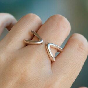 Geometric Open Ring - Size 9